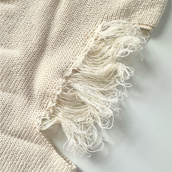 Mango Off White Knit Dress Long Sleeve with Cut-Out Sides - Picture 5 of 5